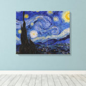 Vincent Van Gogh - The Starry night Canvas Afdruk (Insitu (Houten vloer))