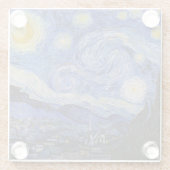 Vincent Van Gogh - The Starry night Glazen Onderzetter (Achterkant)