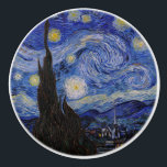 Vincent Van Gogh - The Starry night Keramische Knop<br><div class="desc">The Starry Night / The Night Home - Vincent Van Gogh in 1889</div>