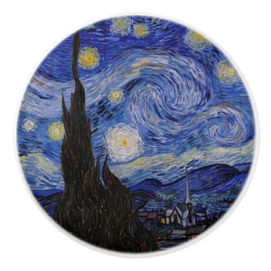 Vincent Van Gogh - The Starry night Keramische Knop (Voorkant)