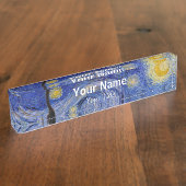 Vincent Van Gogh - The Starry night Naambordje (Zijkant)