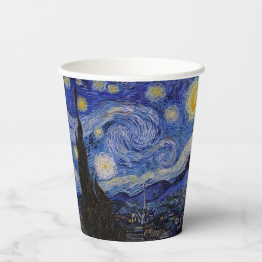 Vincent Van Gogh - The Starry night Papieren Bekers (Achterkant)