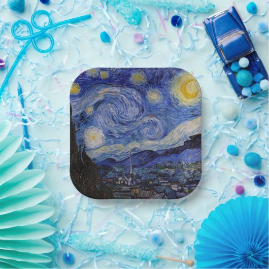 Vincent Van Gogh - The Starry night Papieren Bordje (Feest)