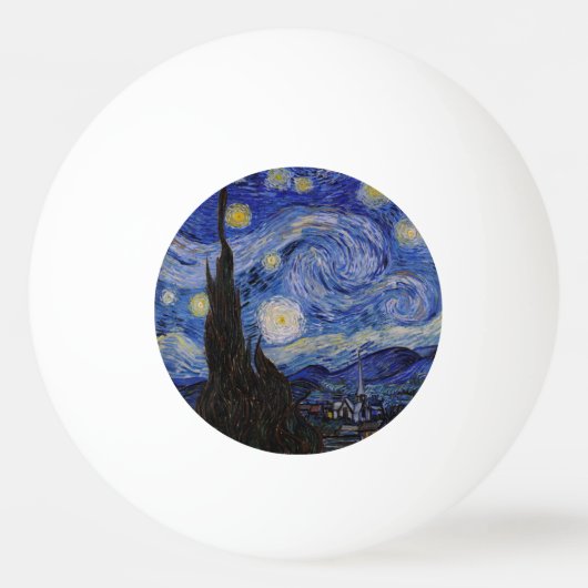 Vincent Van Gogh - The Starry night Pingpongbal (Voorkant)