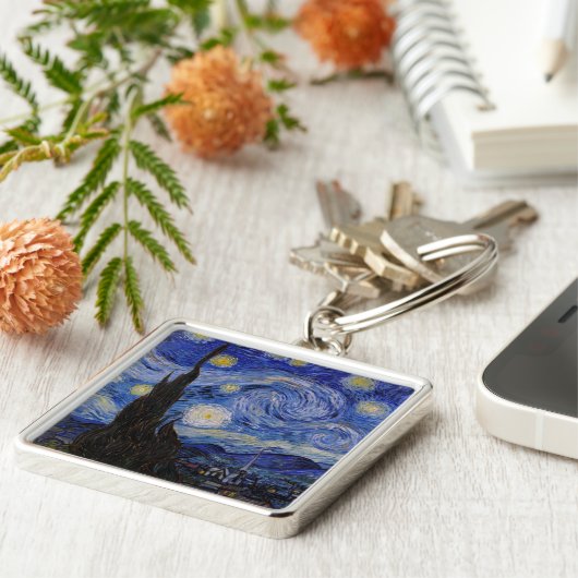 Vincent Van Gogh - The Starry night Sleutelhanger (Zijkant)