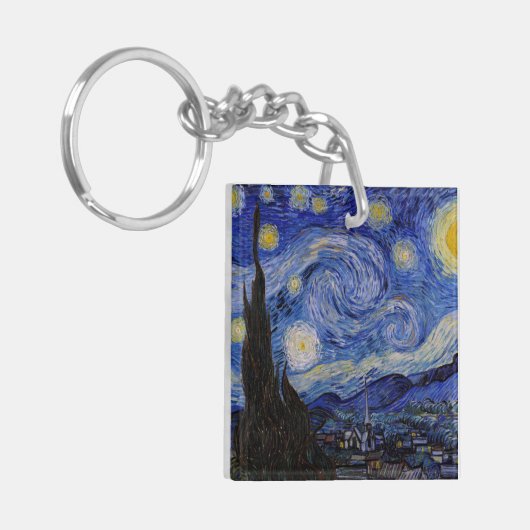 Vincent Van Gogh - The Starry night Sleutelhanger (Voorkant Links)