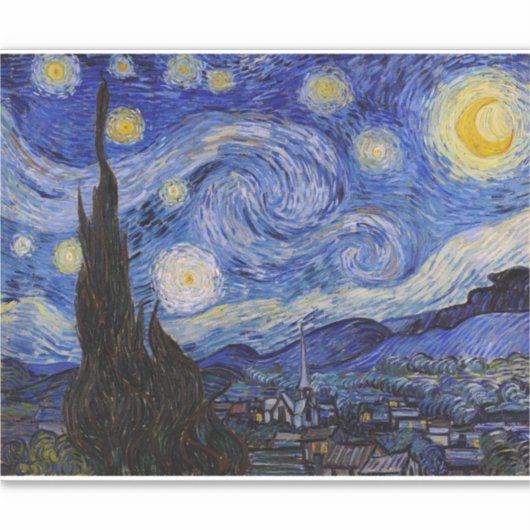 Vincent Van Gogh - The Starry night Sticker (Voorkant)