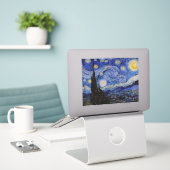 Vincent Van Gogh - The Starry night Sticker (Laptop op bureau)