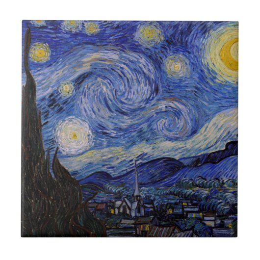 Vincent Van Gogh - The Starry night Tegeltje (Voorkant)