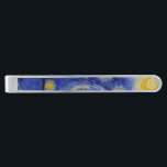 Vincent Van Gogh - The Starry night Verzilverde Dasspeld<br><div class="desc">The Starry Night / The Night Home - Vincent Van Gogh in 1889</div>