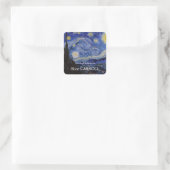 Vincent Van Gogh - The Starry night Vierkante Sticker (Tas)