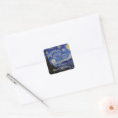 Vincent Van Gogh - The Starry night Vierkante Sticker (Envelop)