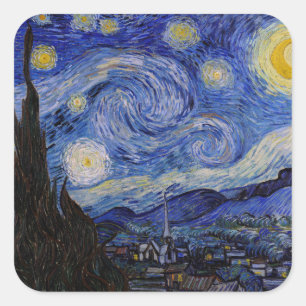 Vincent Van Gogh - The Starry night Vierkante Sticker