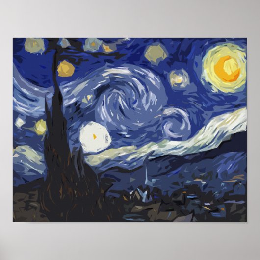 Vincent Van Gogh The Sterrennacht Fine Art Poster (Voorkant)