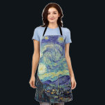 Vincent Van Gogh/The Sterrennacht Schort<br><div class="desc">Vincent van Gogh de Sterrennacht. Dit is een oud meesterwerk van de Nederlandse meesterschilder Vincent Van Gogh was een Nederlandse post-impressionistische schilder. Nachtlandschap. Op de voorgrond staat een boom. De stad ligt in het midden. Bergen op de achtergrond. Er is een maan aan de hemel. sterren en wolken. Dit afbeelding...</div>