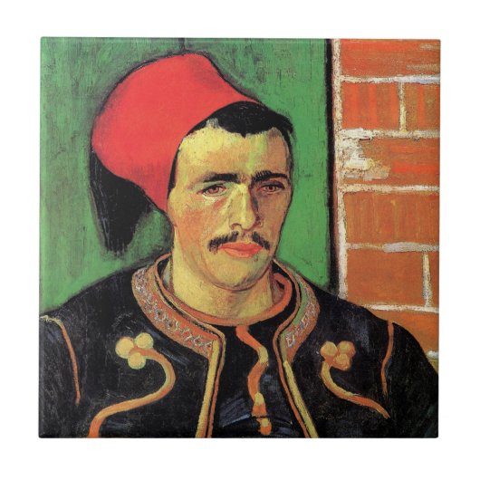 Vincent Van Gogh - The Zouave - Soldier Portrait Tegeltje (Voorkant)