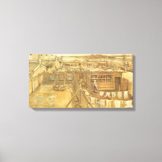 Vincent van Gogh - timmermanstuin en wasserij Canvas Afdruk (Voorkant)