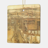 Vincent van Gogh - timmermanstuin en wasserij Keramisch Ornament (Links)