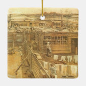 Vincent van Gogh - timmermanstuin en wasserij Keramisch Ornament (Achterkant)