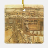 Vincent van Gogh - timmermanstuin en wasserij Keramisch Ornament (Voorkant)