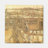 Vincent van Gogh - timmermanstuin en wasserij Magneet (Voorkant)