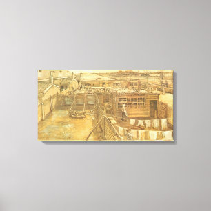 Vincent van Gogh - Timmerwerf en Was Canvas Afdruk