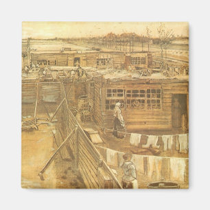 Vincent van Gogh - Timmerwerf en Was Magneet