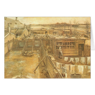 Vincent van Gogh - Timmerwerf en Wasgoed