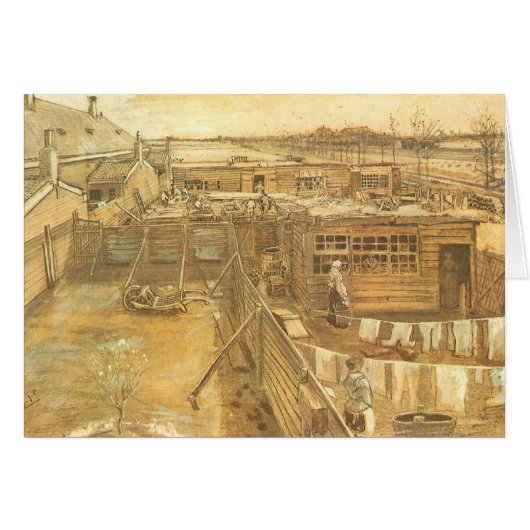 Vincent van Gogh - Timmerwerf en Wasgoed (Voorkant Horizontaal)