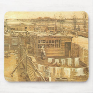Vincent van Gogh - Timmerwerf en Wasplaats Muismat