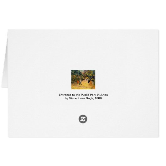 Vincent van Gogh - Toegang tot het openbare park,  (Achterkant Horizontaal)