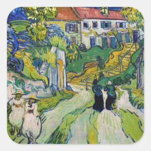 Vincent van Gogh - Trap aan de voet van de beboste Vierkante Sticker
