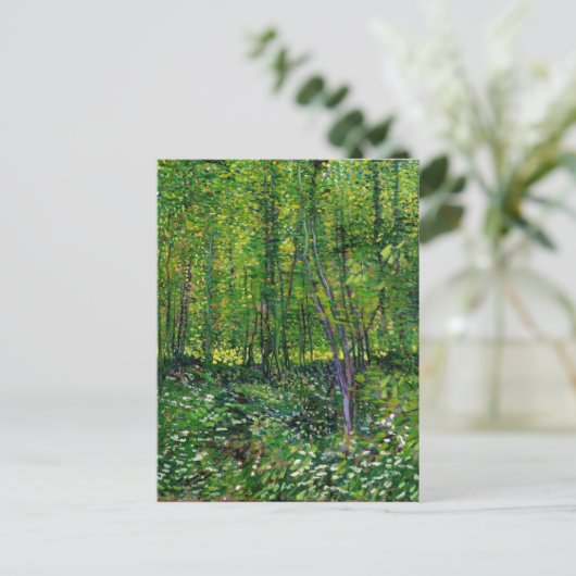 Vincent van Gogh Trees en ondergroei Briefkaart (Staand voorkant)