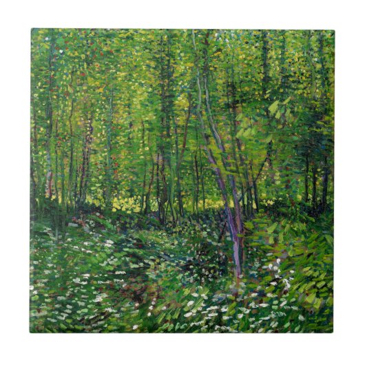 Vincent van Gogh Trees en ondergroei Tegeltje (Voorkant)