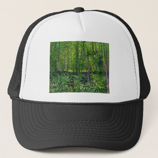 Vincent van Gogh Trees en ondergroei Trucker Pet (Voorkant)