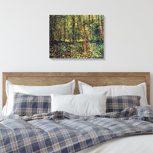 Vincent van Gogh - Trees en undergrowth Fine Art Canvas Afdruk (Insitu (Slaapkamer))