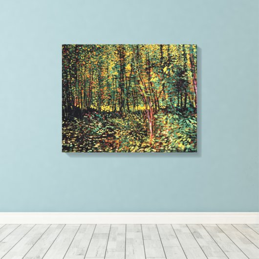 Vincent van Gogh - Trees en undergrowth Fine Art Canvas Afdruk (Insitu (Houten vloer))
