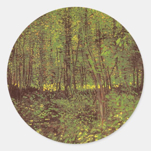 Vincent van Gogh - Trees en Undergrowth Ronde Sticker (Voorkant)