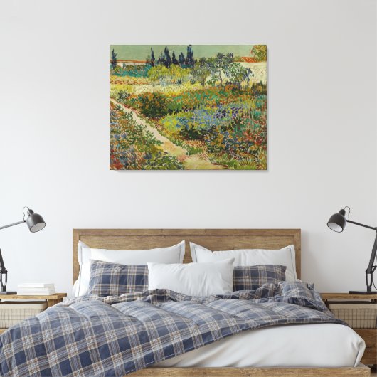 Vincent Van Gogh tuin in Arles Canvas Afdruk (Insitu (Slaapkamer))