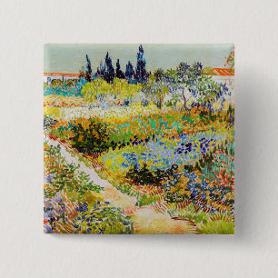 Vincent van Gogh - Tuin in Arles Vierkante Button 5,1 Cm