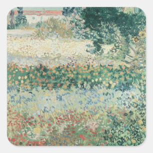 Vincent van Gogh Tuin in Bloom, Arles, 1888 Vierkante Sticker