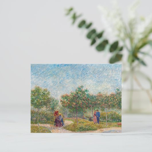 Vincent van Gogh - Tuin in Montmarte met Geliefden Briefkaart (Staand voorkant)