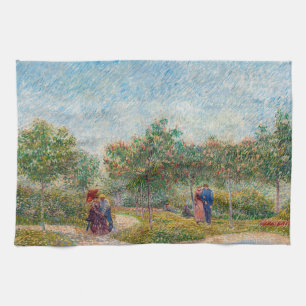 Vincent van Gogh - Tuin in Montmarte met Geliefden Theedoek