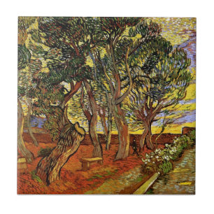 Vincent Van Gogh - Tuin van het Sint-Paulusziekenh Tegeltje