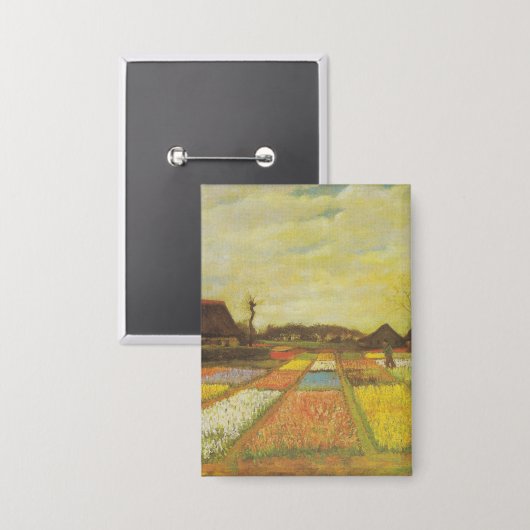 Vincent Van Gogh Tulp Velden Button Gift (Voorkant / Achterkant)