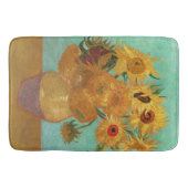 Vincent van Gogh twaalf zonnebloemen in een vaas Badmat (Voorkant)