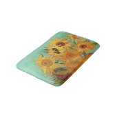 Vincent van Gogh twaalf zonnebloemen in een vaas Badmat (Gekanteld)
