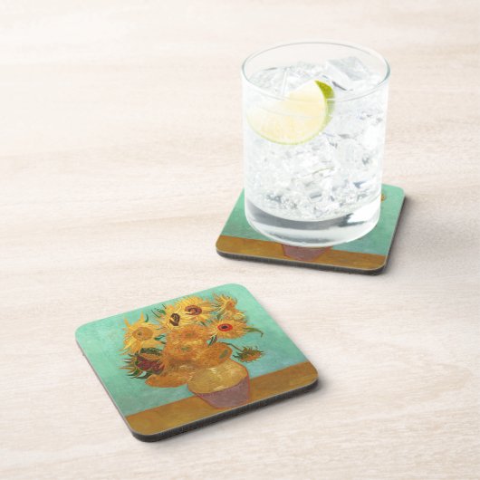 Vincent van Gogh twaalf zonnebloemen in een vaas Bier Onderzetter (Rechterzijde)