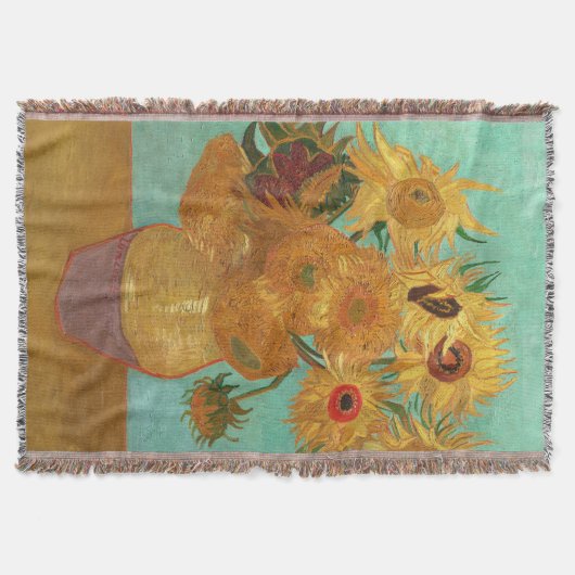 Vincent van Gogh twaalf zonnebloemen in een vaas Deken (Voorkant)