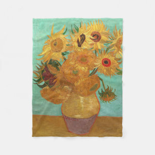 Vincent van Gogh twaalf zonnebloemen in een vaas Fleece Deken
